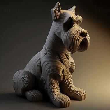 3D model Zwergschnauzer dog (STL)